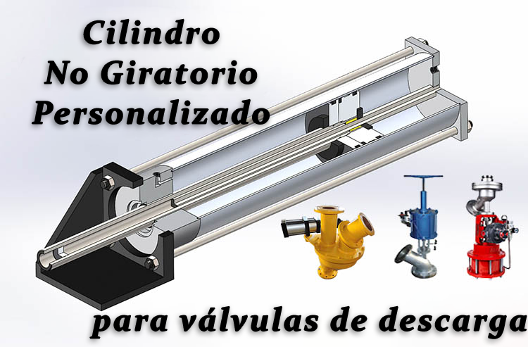 Cilindro personalizado no giratorio para válvulas de descarga
