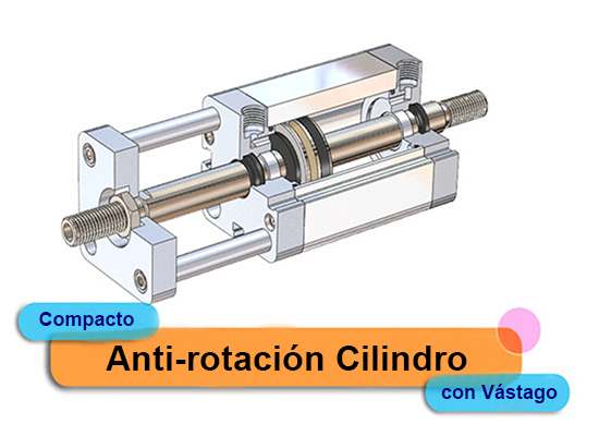 Cilindro compacto anti-rotación con vástago